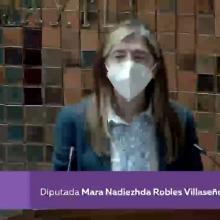 Diputada Mara Robles en tribuna del Congreso de Jalisco